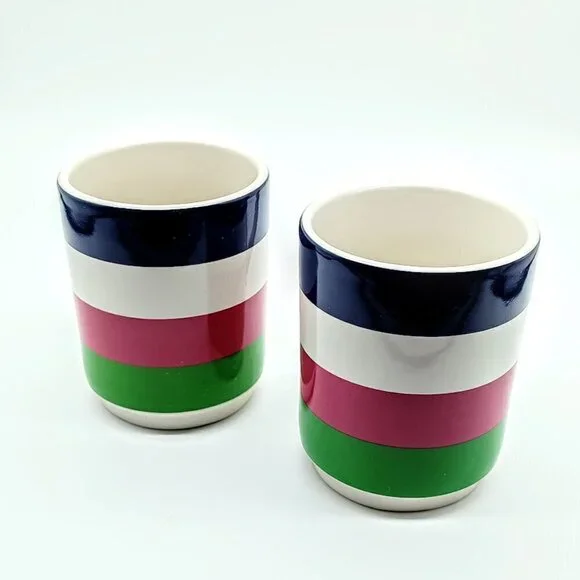 Kate Spade Lenox All in Good Taste Striped Ceramic Mugs (2) - Picture 3 of 6